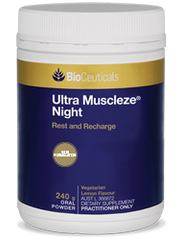 Bioceuticals Ultra Muscleze Night Rest and Recharge 240gm bioceuticals,issues,joint and muscle support,muscle,muscle ache,muscle cramps,muscle fatigue,muscle pain,muscle relaxation,muscle spray,probiotic,Ultra Muscleze® Night Rest and Recharge