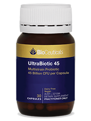 Bioceuticals UltraBiotic 45 Multistrain Probiotic 45 Billion CFU per Capsule 32 billion probiotics,50 billion probiotics,adult probiotics,children probiotics,Digestive probiotic,gut probiotics,infant probiotics,issues,oral probiotics,organic probiotic,pre