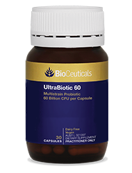 Bioceuticals UltraBiotic 60 Multistrain Probiotic 60 Billion CFU per Capsule 32 billion probiotics,50 billion probiotics,adult probiotics,children probiotics,Digestive probiotic,gut probiotics,issues,kids probiotics,oral probiotics,organic probiotic,prebi