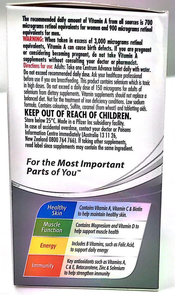 Centrum Advance Multivitamin 100 tablets centrum,centrum advance,issues,multivitamins