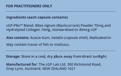 cGP Support suggested use and ingredients