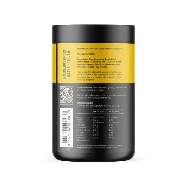 Chief Creatine Focus+ Supports Cognitive Function And Focus Creatine Monohydrate Supplement 300 g