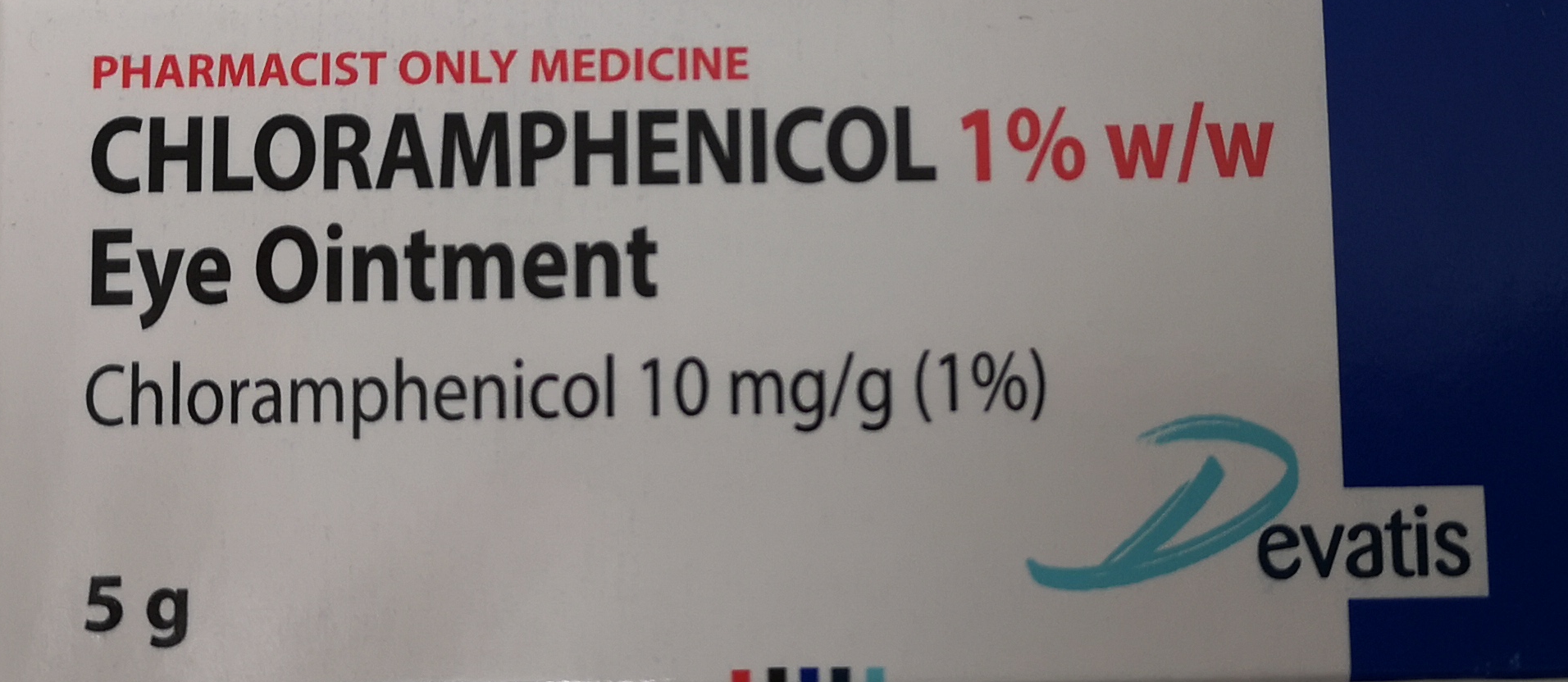 Chloramphenicol Eye Ointment 1% for Conjunctivitis - 5g Pharmacist Only Medicine - DominionRoadPharmacy