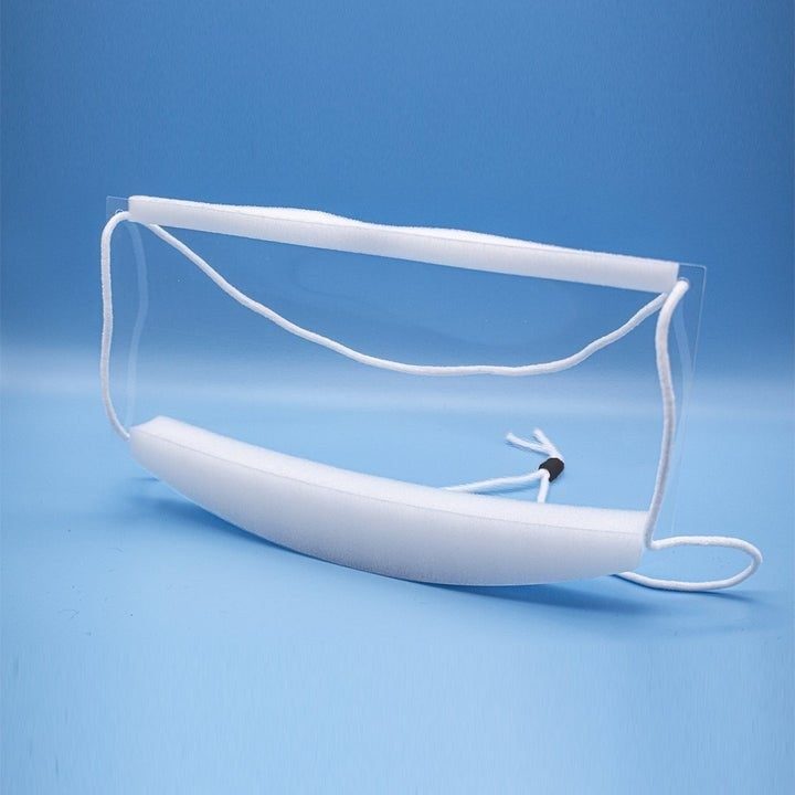 The ClearMask™ EZ-Adjuster clearmask,fully transparent mask,issues,mask block fluids and sprays,mask blocks aerosols,mask with full face visibility