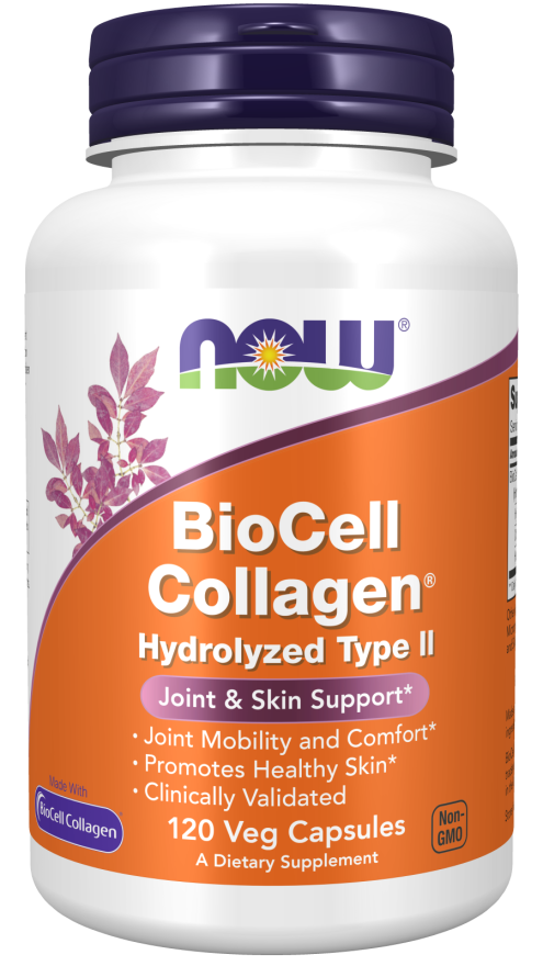now BioCell Collagen Hydrolysed Type II 120 Veg Capsules Collagen,collagen formula,collagen repair,collagen support,issues,marine collagen,Now,Now Products,Now suppl,Now supplements