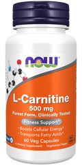 now L-Carnitine 500 mg 60 Veg Capsules carntine,issues,Now,Now Products,Now suppl,Now supplements,Now Vitamins