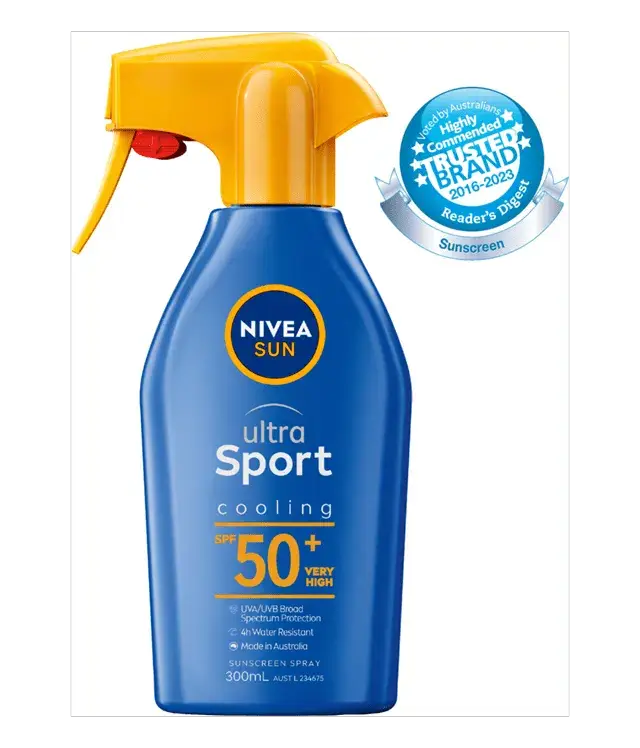 NIVEA Sun Ultra Sport Cooling Sunscreen Spray SPF50+ Broad Spectrum 4h Water Resistant 300ml