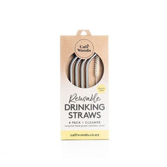 CaliWoods Stainless Steel Drinking Straws x4