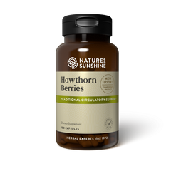 Nature's Sunshine Hawthorn Berries 100 Capsules circulation,hawthorn,heart,issues,natures sunshine