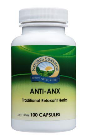 Nature's Sunshine Anti-Anx 100 Capsules adaptogenic herbs,adrenal glands,Adrenal Support,antianx,as well as cardiovascular,changes in hormone levels,chemical exposure,emotional upset,enzymes,essential minerals,excessive exercise,fatigue,gastrointestinal f