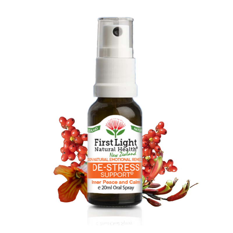 First Light De-Stress Support Flower Essence Oral Spray 20ml – Natural Calm & Balance Remedy