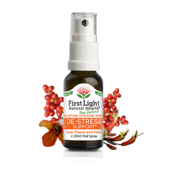 First Light De-Stress Support Flower Essence Oral Spray 20ml – Natural Calm & Balance Remedy