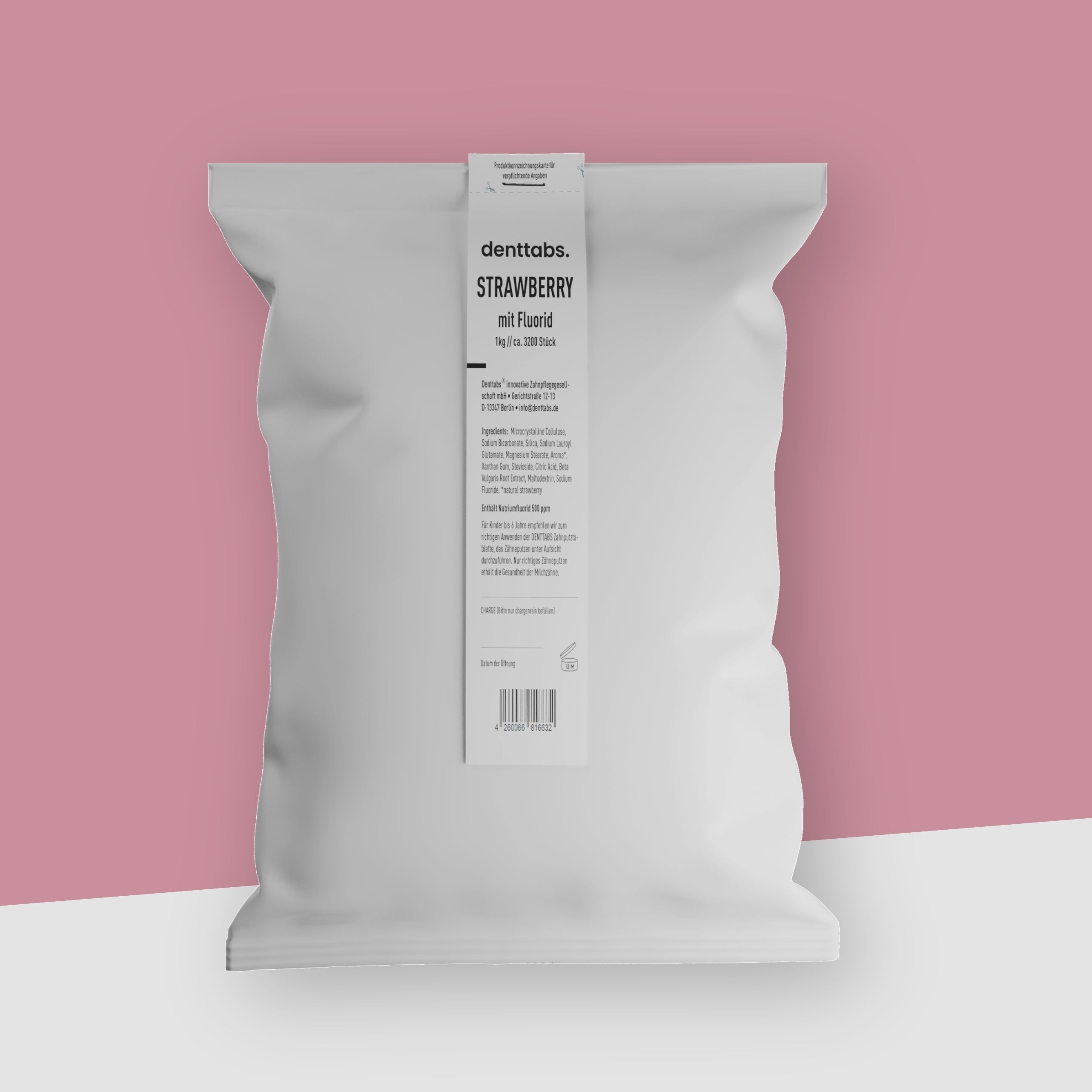 Denttabs Toothpaste Tablets Strawberry with Fluoride Bulk 1kg