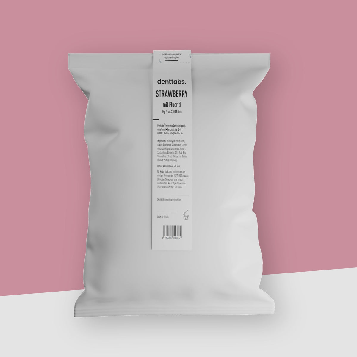 Denttabs Toothpaste Tablets Strawberry with Fluoride Bulk 1kg