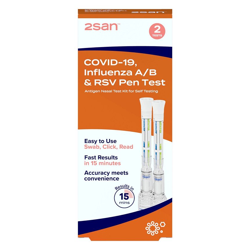 2San Pen Test for Covid-19 Influenza RSV Fast Results Home Test