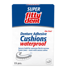 Fittydent Denture Adhesive Cushions 15 per Pack Adhesive Cushions,Cleans and whitens full dentures,Denture Adhesive Cushions,Denture Cleaners,Denture Cleansing,Denture Cleansing Tab,Denture Cushions,Denture Tabs,dentures shine,fittydent denture adhesive,F