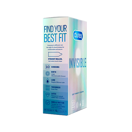 Durex Invisible Condoms 10 pack Durex Invisible Condoms,intercourse,intimate,invisible condoms,issues,pleasure,sex,sexual,sexual health