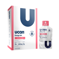 UCAN Edge Energy Gel Strawberry Box of 12 Pouches | Sustained Energy for Endurance Sport