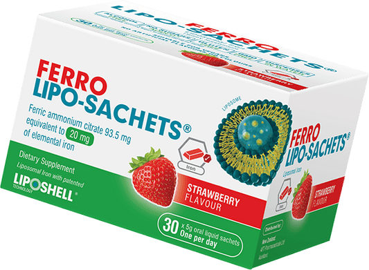 Ferro Lipo-Sachets strawberry flavour 30 Sachet - DominionRoadPharmacy