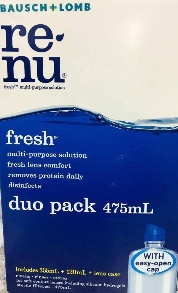 B&L Renu fresh duo pack contact lens 475 ml B&L Renu Fresh Duo Pack Contact Lens,blink contact eye drops,blink contacts lubricating eye drops,contact,contact lens,contact lens solution,contactlens,issues