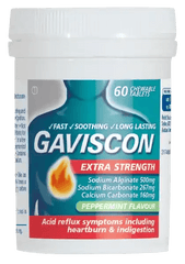 Gaviscon Extra Strength Peppermint Tablets 60 - DominionRoadPharmacy