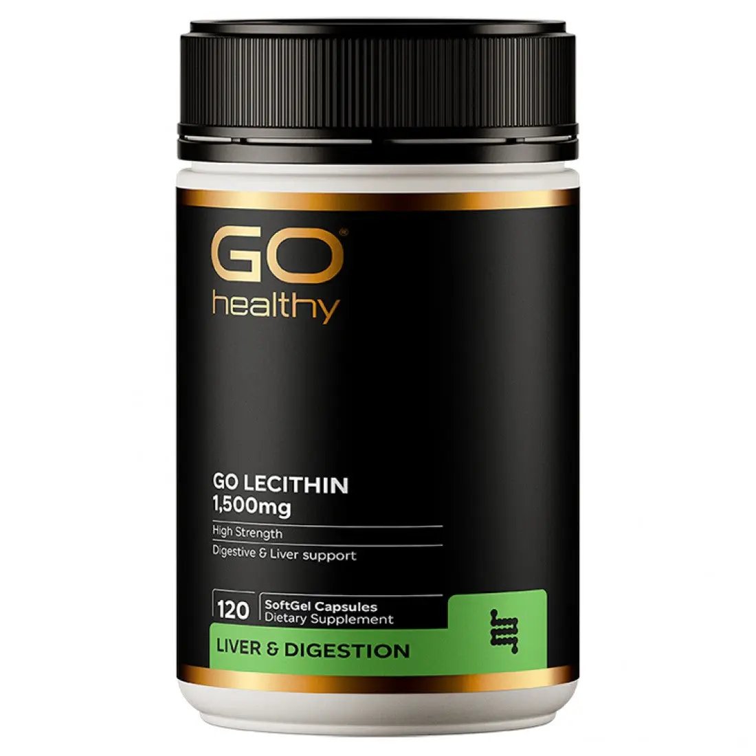 Go Healthy Lecithin - Supports Fat Metabolism & Healthy Cholesterol - Cholesterol Support 1,500mg 120 SoftGel Capsules