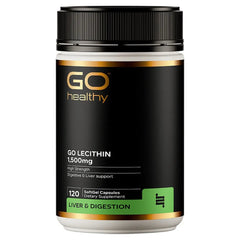 Go Healthy Lecithin - Supports Fat Metabolism & Healthy Cholesterol - Cholesterol Support 1,500mg 120 SoftGel Capsules