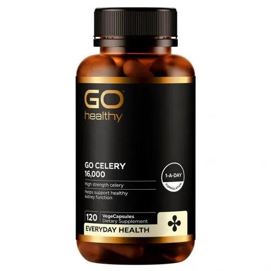Go Healthy Go Celery 16,000 Mg Uric Acid Balance Kidney Function Herbal Supplement 120 VegeCapsules