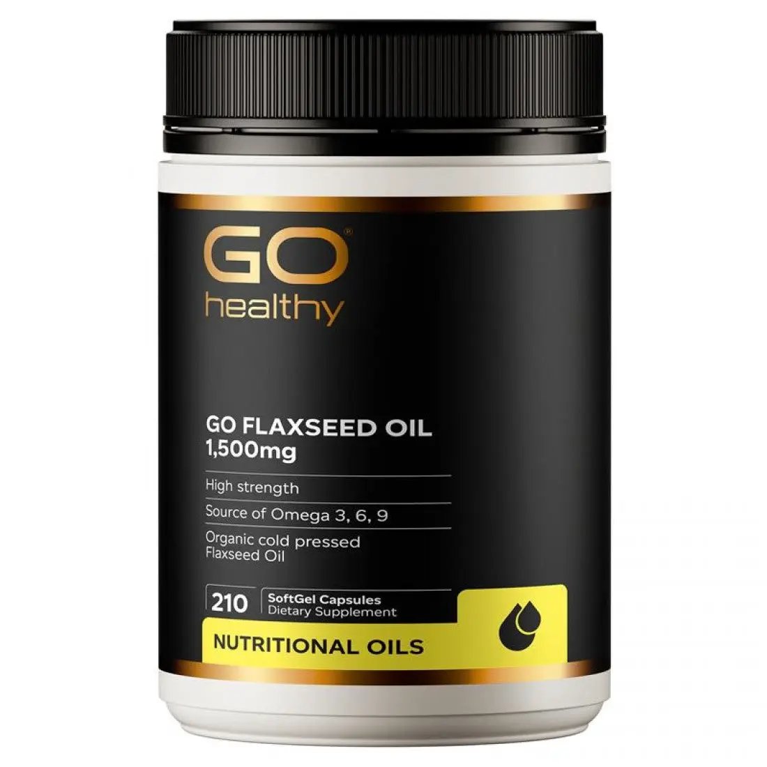 Go Healthy Flaxseed Oil 1,000mg High Strength Supports Skin & Joints SoftGel Capsules 220 Count