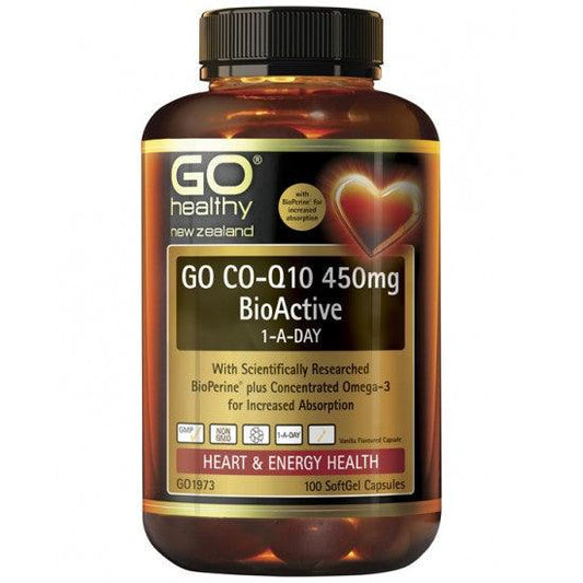 Go Healthy Co-Q10 450MG Bioactive 1-A-DAY 100 Capsules