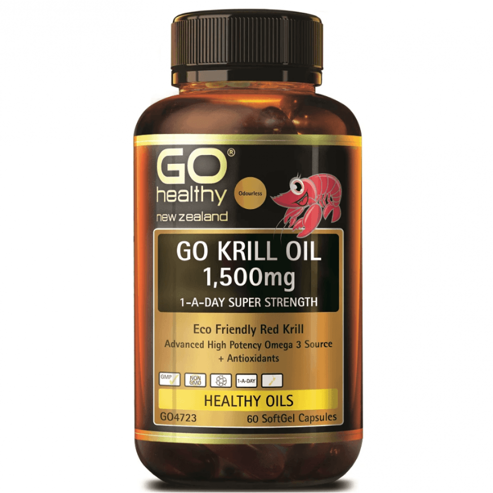 Go Healthy Krill Oil 1500mg 1-A-Day Super Strength 60 Vege capsules