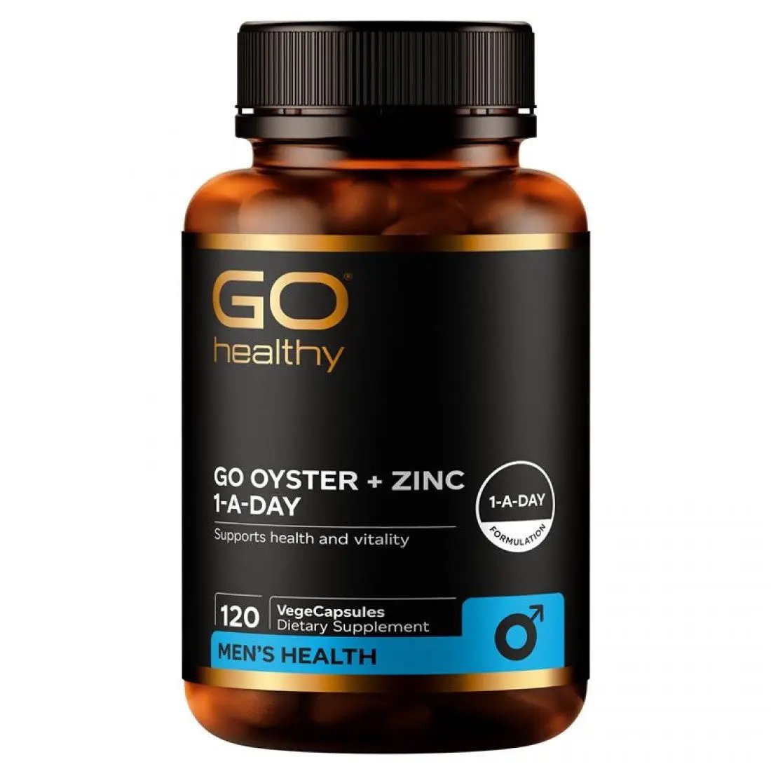 Go Healthy Go Oyster + Zinc Energy & Vitality For Endurance Men's Health 120 VegeCapsules