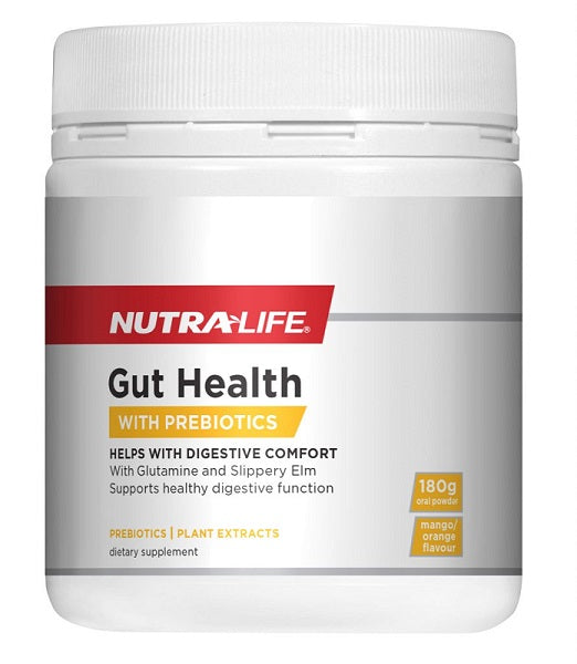Nutralife Gut Health Powder 180gm ester c,glucose,glutamine,glutamine complex,gut health,issues,nutra life,nutralife,prebiotics,slipper elm