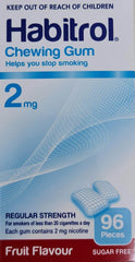 Habitrol Chewing Gum-2mg Fruit Flavour 96 pieces anti smoking,habitrol,habitrol gum,issues,nicotine,nicotine gum,smoking,smoking aid,stop smoking