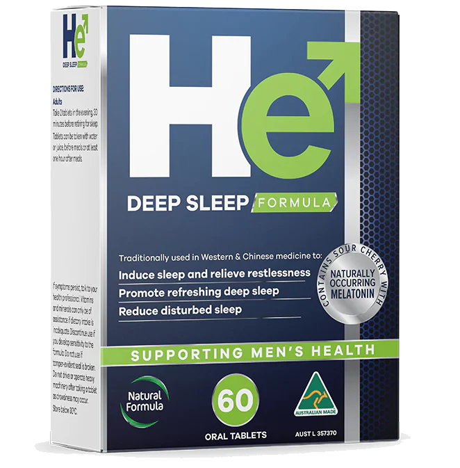 He Deep Sleep Formula 60 Tablets, supporting men's health and promoting refreshing sleep.