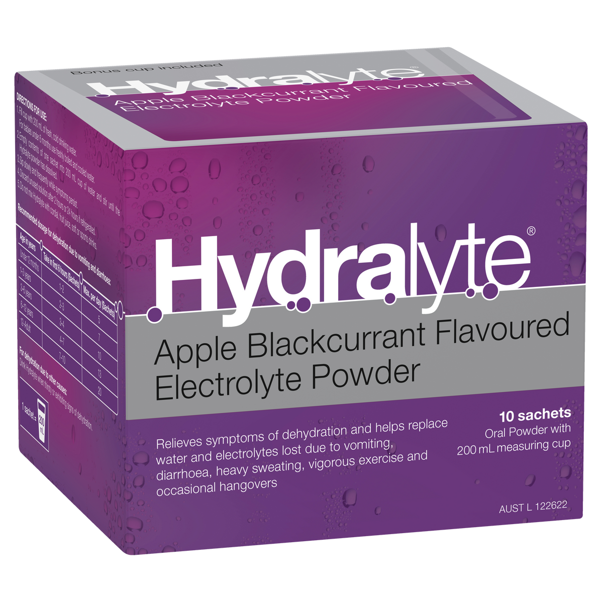 Hydralyte 10 sachets Apple Blackcurrant flavour dehydration,diarrhoea,electral,Enerlyte,Hydralyte,Hydralyte 10 sachets Apple Blackcurrant flavour,issues,rehydration,vomiting