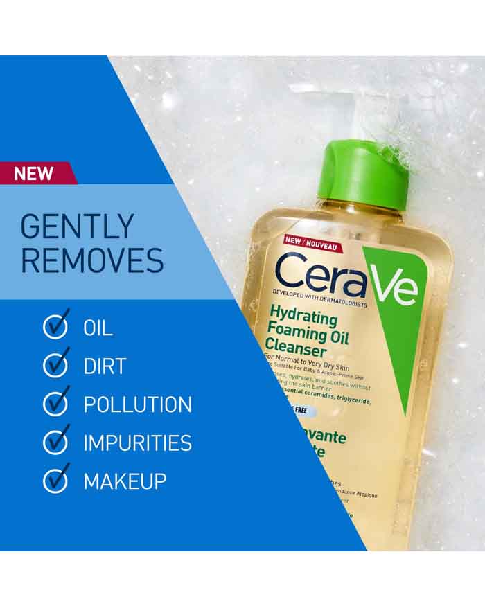 Cerave Hydrating Foaming Oil Cleanser 236ml / 473ml Caring Wash Hydrating Cleanser,Cerave Foaming Cleanser,Facial Cleanser.,Foaming Cleanser,Foaming Oil Cleanser,hydrating,Hydrating Cleanser,Hydrating Skin Care,Hydrating Skincare,Moisturising and hydratin