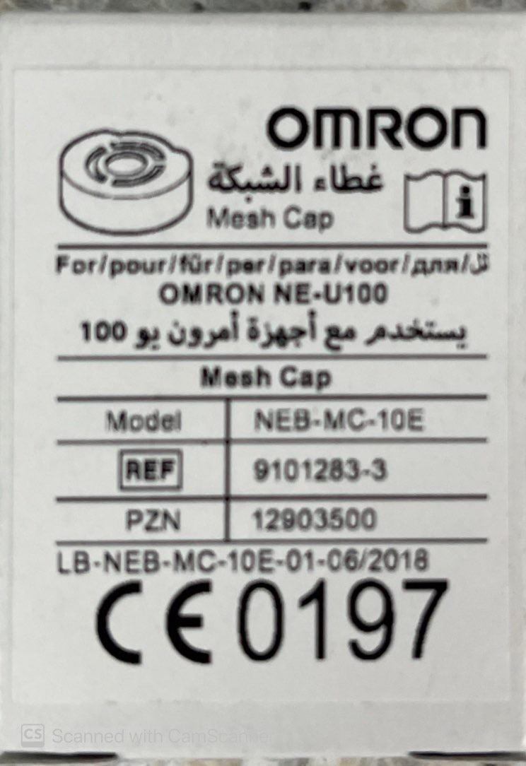 Omron mesh cap for Omron neu100 nebuliser