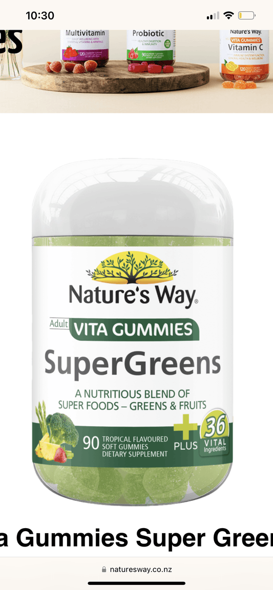 Nature&rsquo;s Way Adult Vita Gummies SuperGreens 90