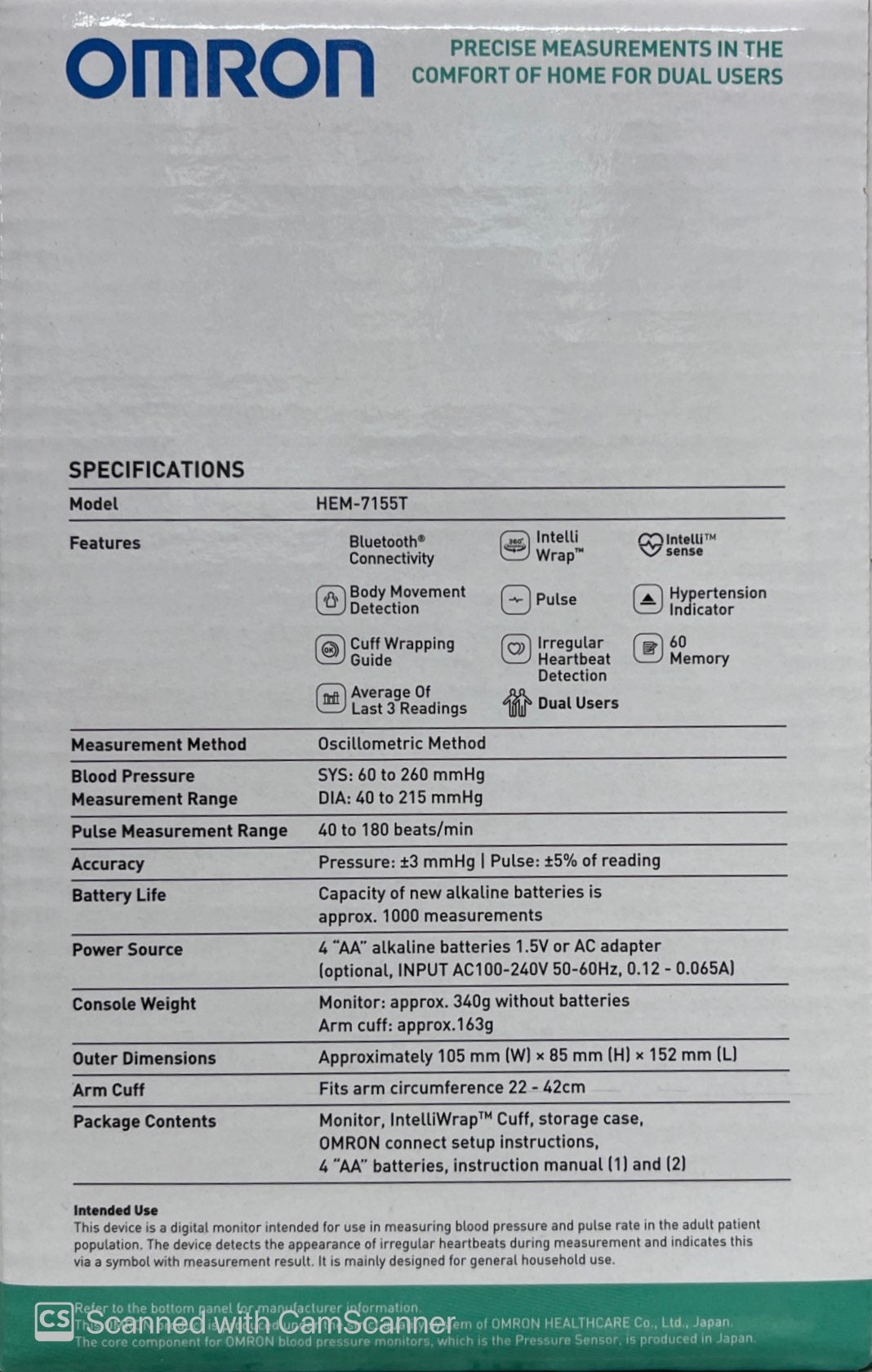 Omron HEM7155T Plus Dual User Automatic Blood Pressure Monitor black friday deals,Black Friday sale,blood pressure,blood pressure monitor,bp,bp monitor,BP Monitors,Christmas,Christmas gift,christmas sale,Discount Sale,Festive Season Sale,hem 7156,hem7156,