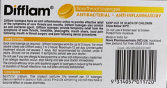 Difflam Sore Throat 16 Lozenges Honey and Lemon codral,cold,difflam,issues,sore,sore throat