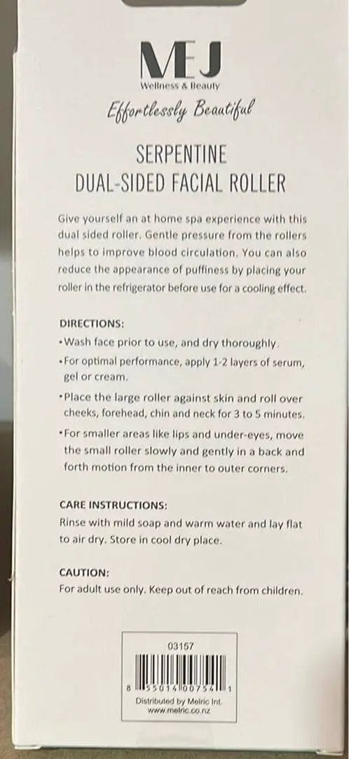 Serpentine dual side facial roller issues