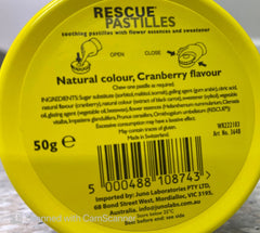 Bach Rescue Pastilles Cranberry 50 g natural stress relief