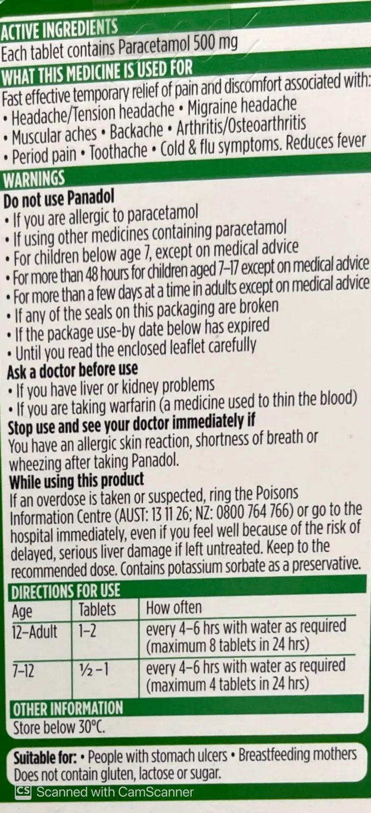 panadol 50 tablet issues,panadol,panadol 50 tablet
