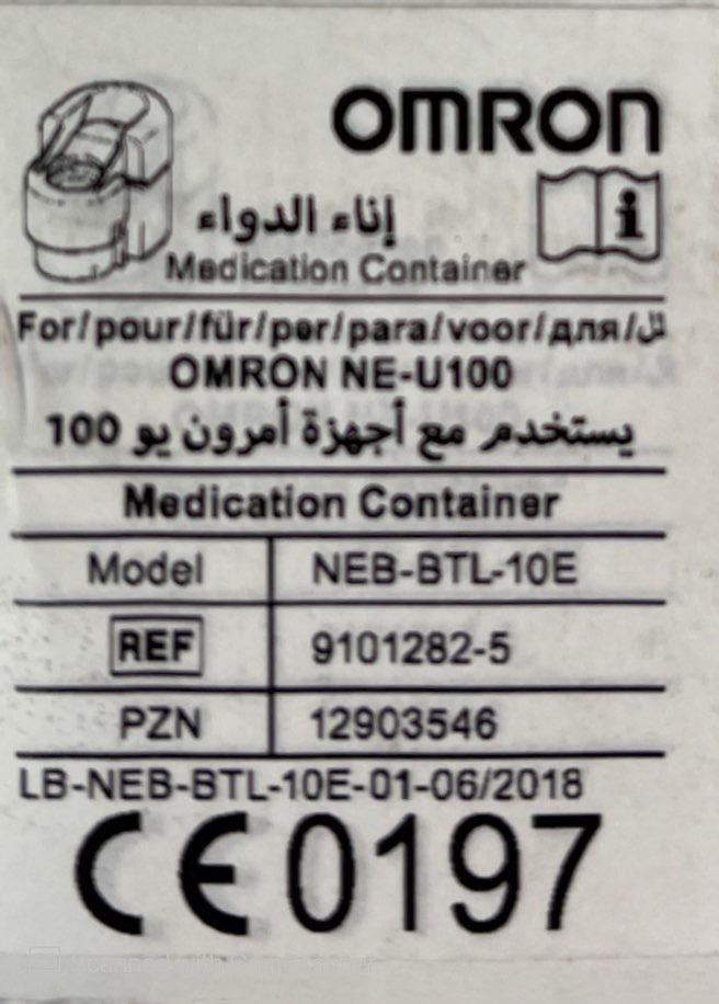 Omron medication container for Omron NEU100 Nebuliser