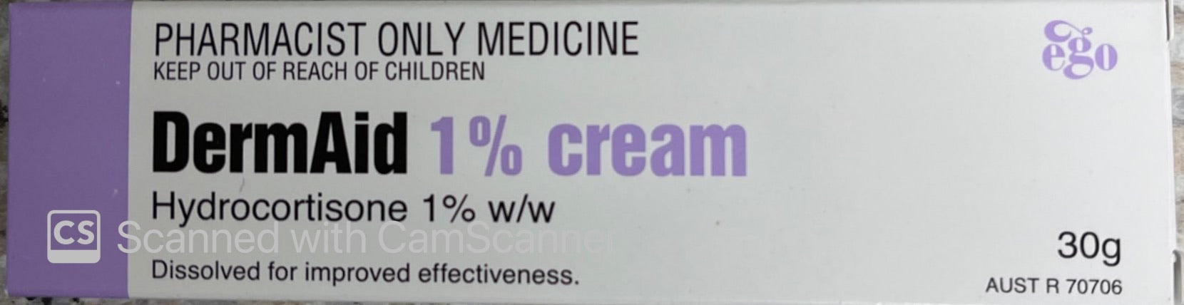 Ego Dermaid 1% Hydrocortisone cream 30 gm (Pharmacist Only Medicine) allergies to cosmetics,corticosteroid,corticosteroid responsive skin,derm,dermassist,dermatitis,dry skin,dry skin cream,dry skin gel,dry skineczema,eczema,Health Care,hydrocortisone,inse