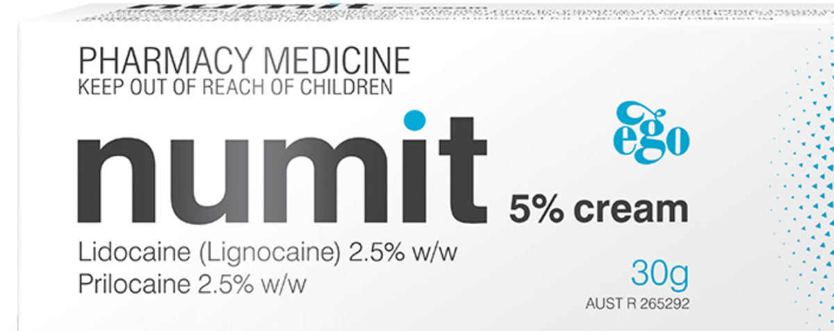 Ego Numit 5% cream 30 gm emla,issues,lignocaine,numb,tattoo