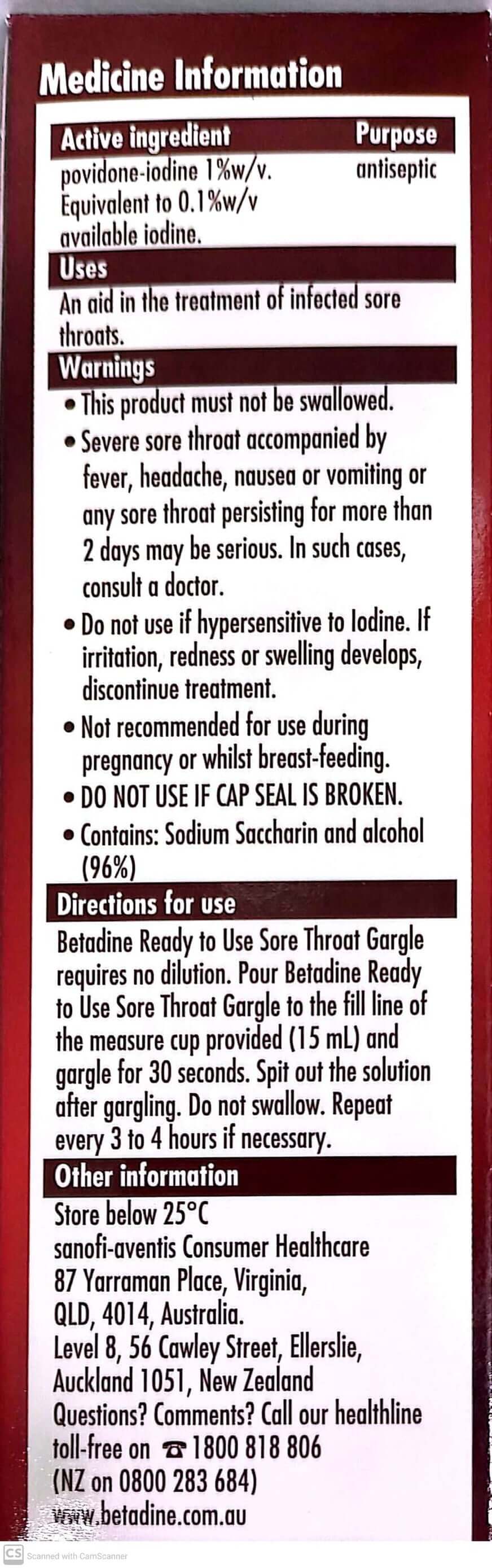 Betadine Sore Throat Gargle Ready To Use 120ml betadine,betadine gargle,betadine sore throat gargle,cold and flu,covid,issues,sore throat,throat pain