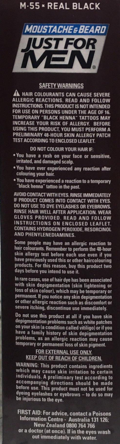 Just For Men Beard and Moustache Real Black Hair Colour bear and moustache,Beard and Moustache Medium Brown,Beard and Moustache Real Black Hair Colour,issues,just for men,Moustache and Beard Brush-In Colour
