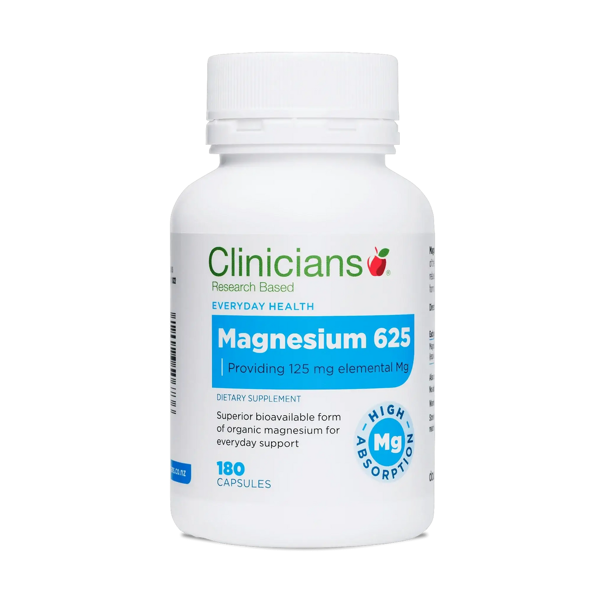 Clinicians Magnesium 625 180caps clinician,clinicians,issues,multivitamin,vitamin,vitamin b12,vitamin b3,vitamin d,vitamin d3,vitamin e,vitamins
